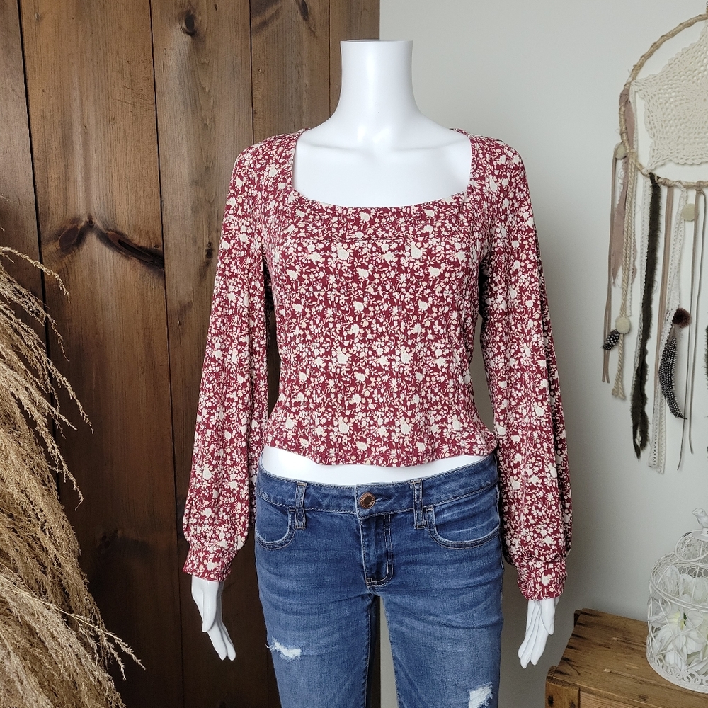 NWT Lush - Naomi Square Neck Crop Top - Picture 1 of 13